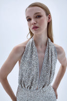 Nazlı Ceren-Ines Payetli Elbise Gümüş-Elbise-4-Milagron.com