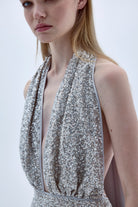 Nazlı Ceren-Ines Payetli Elbise Gümüş-Elbise-7-Milagron.com