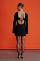 Nazlı Ceren-Ira Sırt Dekolteli Siyah Elbise-Elbise-2-Milagron.com