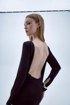 Nazlı Ceren-Iris Jarse Elbise Siyah-Elbise-4-Milagron.com