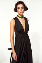 Nazlı Ceren-Jain Elbise Black-Elbise-4-Milagron.com