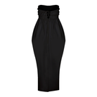 Nazlı Ceren-Jeanne Balon Midi Elbise Siyah-Elbise-7-Milagron.com