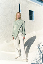 Nazlı Ceren-Jill Asimetrik Omuz Detaylı Bluz Mint-Bluz-1-Milagron.com