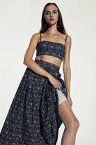 Nazlı Ceren-June Koton Midi Etek Brown-Etek-3-Milagron.com