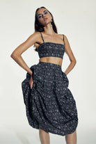 Nazlı Ceren-June Koton Midi Etek Brown-Etek-5-Milagron.com