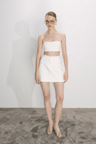 Nazlı Ceren-Lalia Krep Top Beyaz-Top-1-Milagron.com