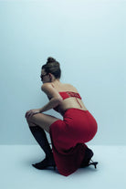 Nazlı Ceren-Lalia Krep Top Paprika Red-Top-10-Milagron.com