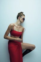 Nazlı Ceren-Lalia Krep Top Paprika Red-Top-3-Milagron.com