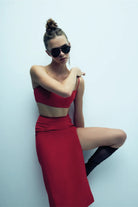 Nazlı Ceren-Lalia Krep Top Paprika Red-Top-5-Milagron.com