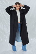 Laura Oversized Kaşmir Palto Lacivert