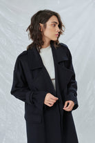 Laura Oversized Kaşmir Palto Lacivert