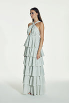 Nazlı Ceren-Laurel Koton Uzun Elbise Cannoli Cream-Elbise-9-Milagron.com