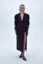 Nazlı Ceren-Lea Krep Etek Siyah-Etek-4-Milagron.com