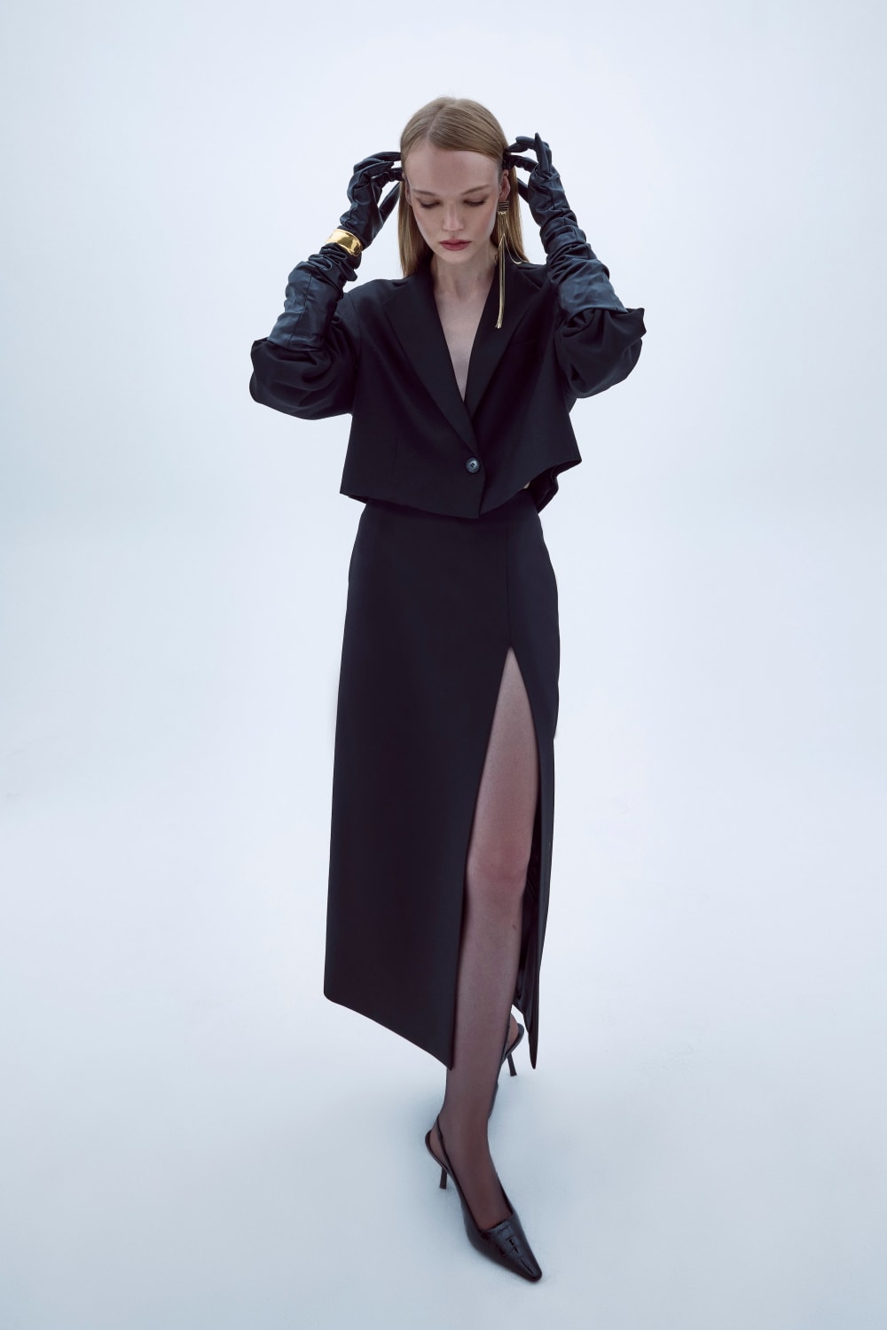 Nazlı Ceren-Lea Maksi Krep Siyah Etek-Etek-8-Milagron.com