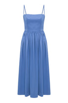 Nazlı Ceren-Liette Saten Midi Elbise Ultramarine-Elbise-1-Milagron.com