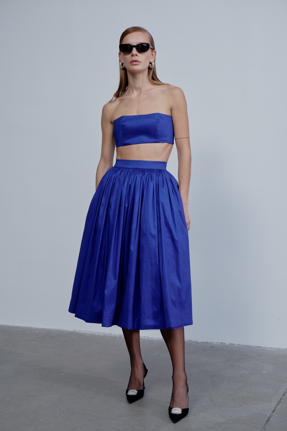 Nazlı Ceren-Lou Lou Midi Etek Bleu-Etek-1-Milagron.com