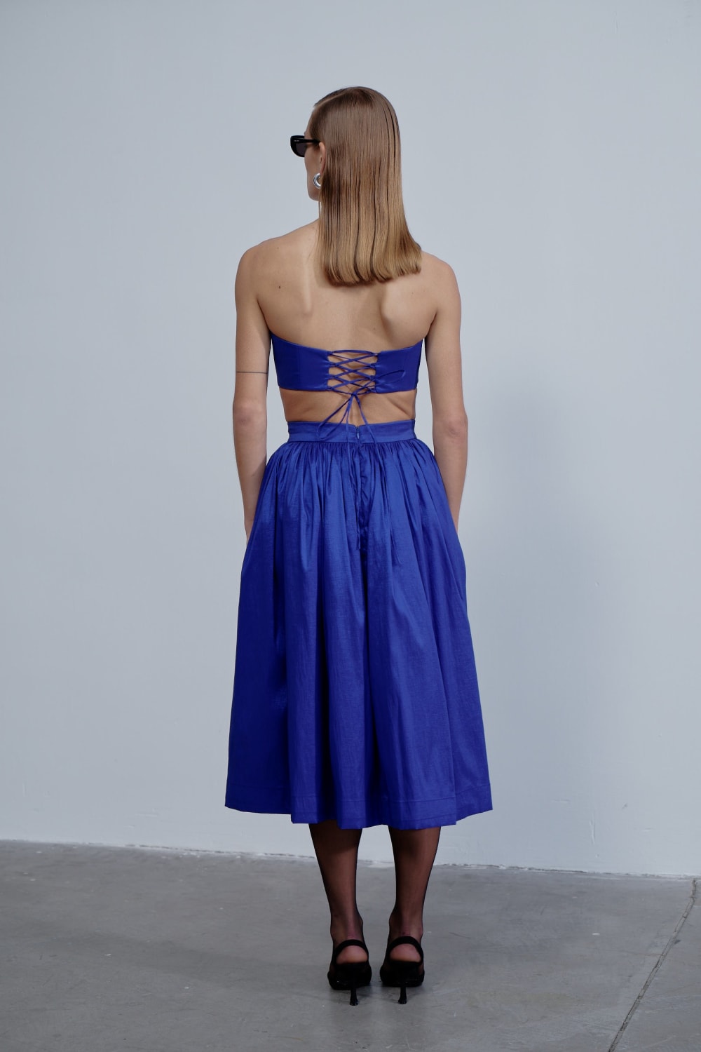 Nazlı Ceren-Lou Lou Midi Etek Bleu-Etek-2-Milagron.com