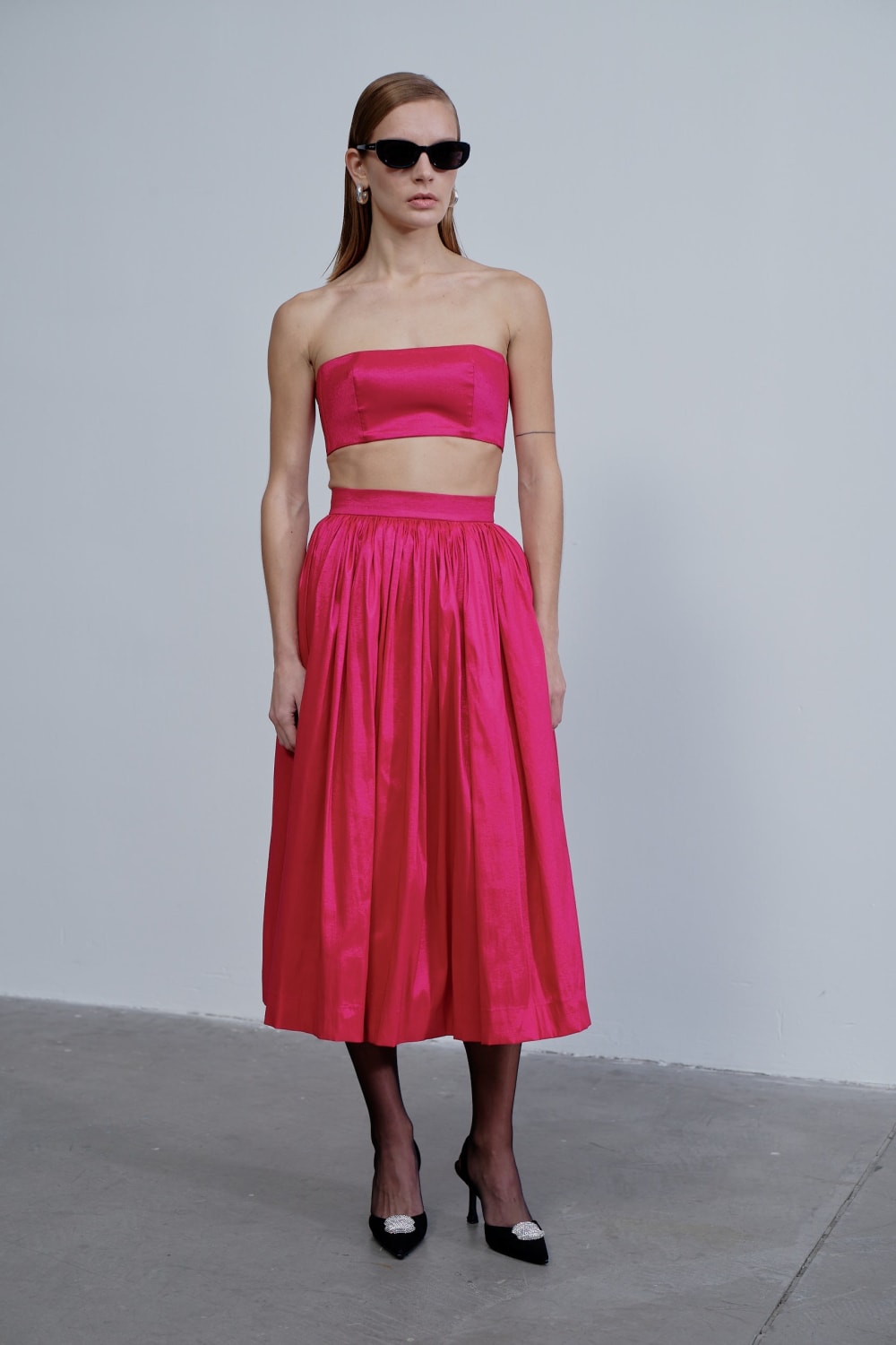 Nazlı Ceren-Lou Lou Midi Etek Pink-Etek-1-Milagron.com