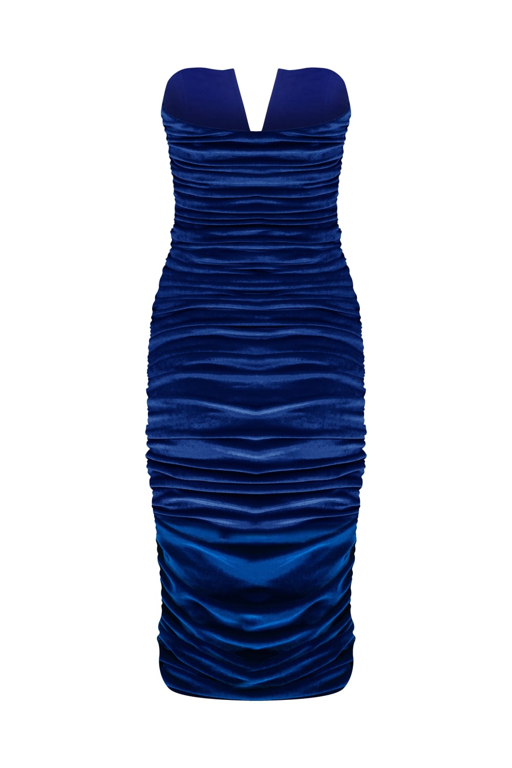 Nazlı Ceren-Luce Velvet Midi Elbise Bleu-Elbise-4-Milagron.com