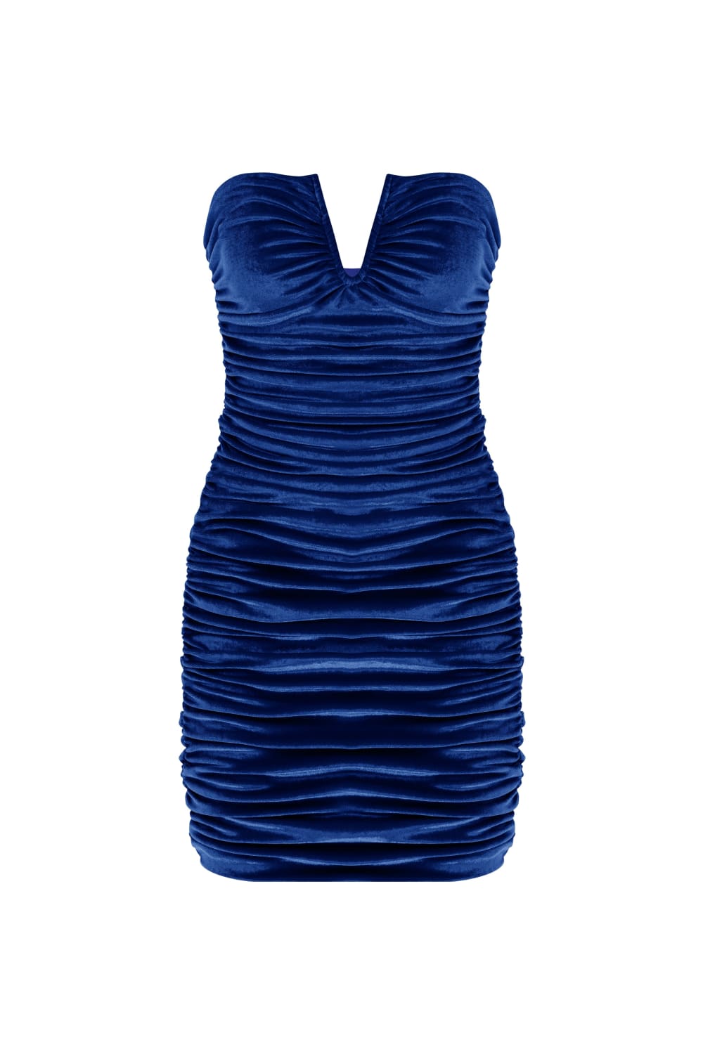 Nazlı Ceren-Luce Velvet Mini Dress In Bleu-Elbise-5-Milagron.com