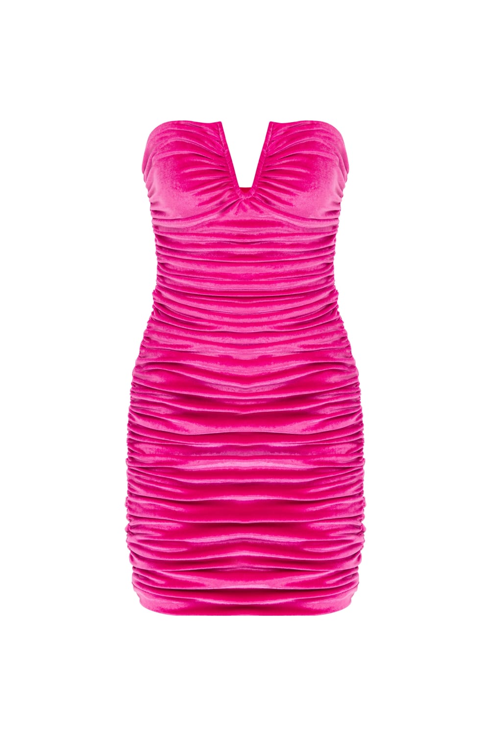 Nazlı Ceren-Luce Velvet Mini Elbise Pink-Elbise-2-Milagron.com