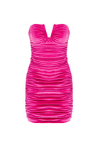 Nazlı Ceren-Luce Velvet Mini Elbise Pink-Elbise-2-Milagron.com