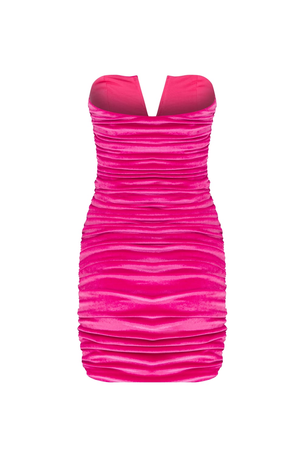 Nazlı Ceren-Luce Velvet Mini Elbise Pink-Elbise-3-Milagron.com