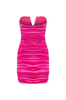 Nazlı Ceren-Luce Velvet Mini Elbise Pink-Elbise-3-Milagron.com