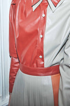 Nazlı Ceren-Magno Pilili Vegan Deri Midi Etek-Etek-2-Milagron.com