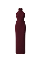 Marcel Midi Krep Elbise - Bordo - 0