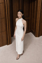 Marcel Midi Krep Elbise Ivory, Beyaz - 2