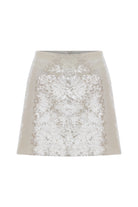 Nazlı Ceren-Marde Ekru Payetli Mini Etek-Etek-5-Milagron.com