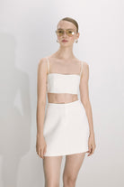 Nazlı Ceren-Marde Krep Etek Beyaz-Etek-2-Milagron.com