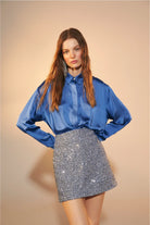 Nazlı Ceren-Marde Payet Mini Etek Powder Blue-Etek-2-Milagron.com