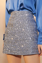 Nazlı Ceren-Marde Payet Mini Etek Powder Blue-Etek-5-Milagron.com