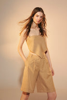 Nazlı Ceren-Marde Şort Almond Buff-Şort-1-Milagron.com