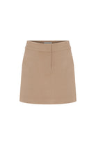 Nazlı Ceren-Marde Yün Mini Etek Kahverengi-Etek-1-Milagron.com
