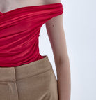 Nazlı Ceren-Marde Yün Mini Etek Kahverengi-Etek-5-Milagron.com