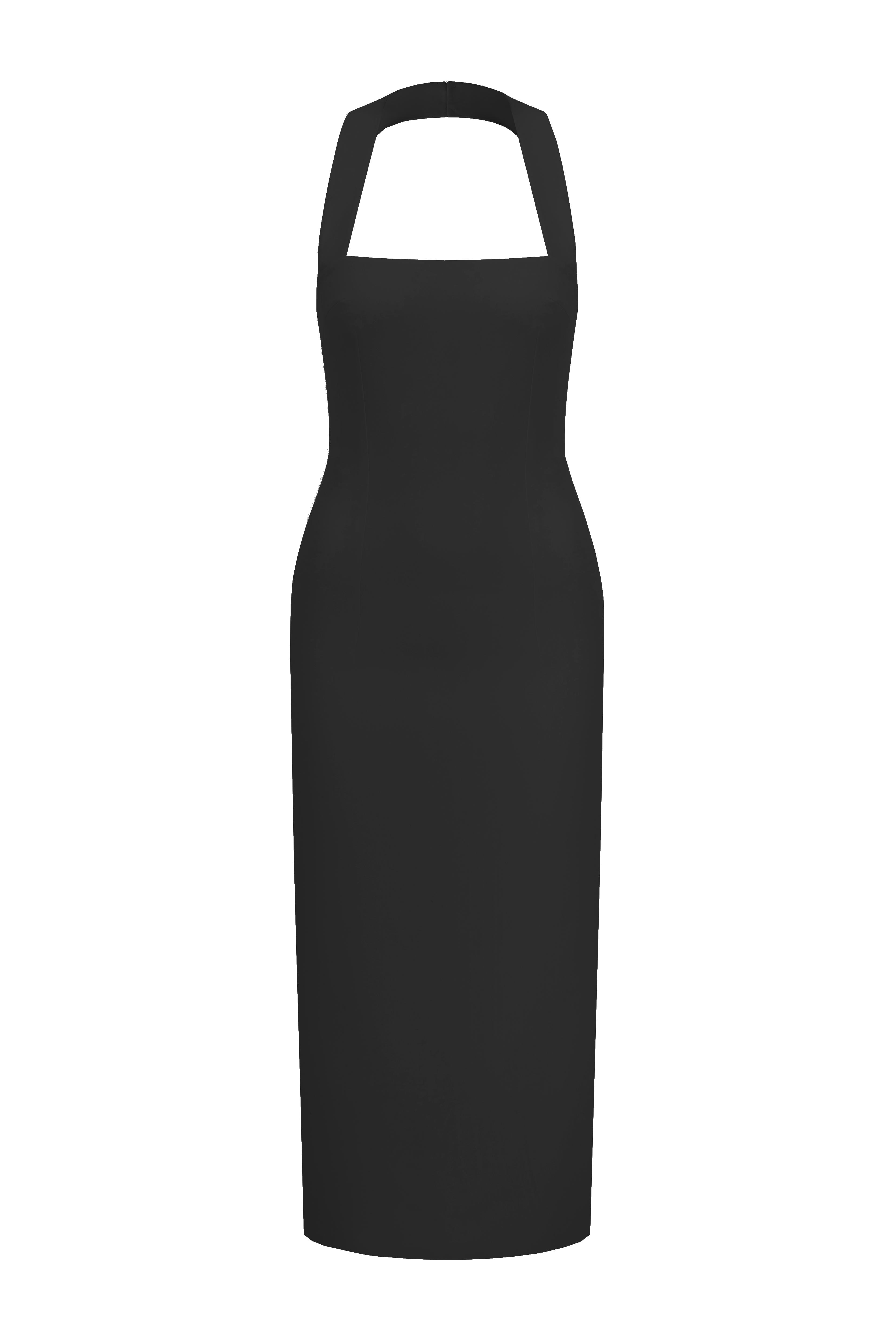 Nazlı Ceren-Margaux Krep Elbise Siyah-Elbise-5-Milagron.com