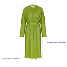 Nazlı Ceren-Martha Sırt Dekolteli Koton Elbise Green-Elbise-4-Milagron.com