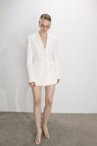 Nazlı Ceren-Marylebone Krep Blazer Beyaz-Elbise-1-Milagron.com