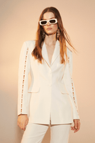 Nazlı Ceren-Marylebone Krep Düğme Detaylı Ceket Vanilla Ice-Ceket-1-Milagron.com