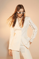 Nazlı Ceren-Marylebone Krep Düğme Detaylı Ceket Vanilla Ice-Ceket-3-Milagron.com