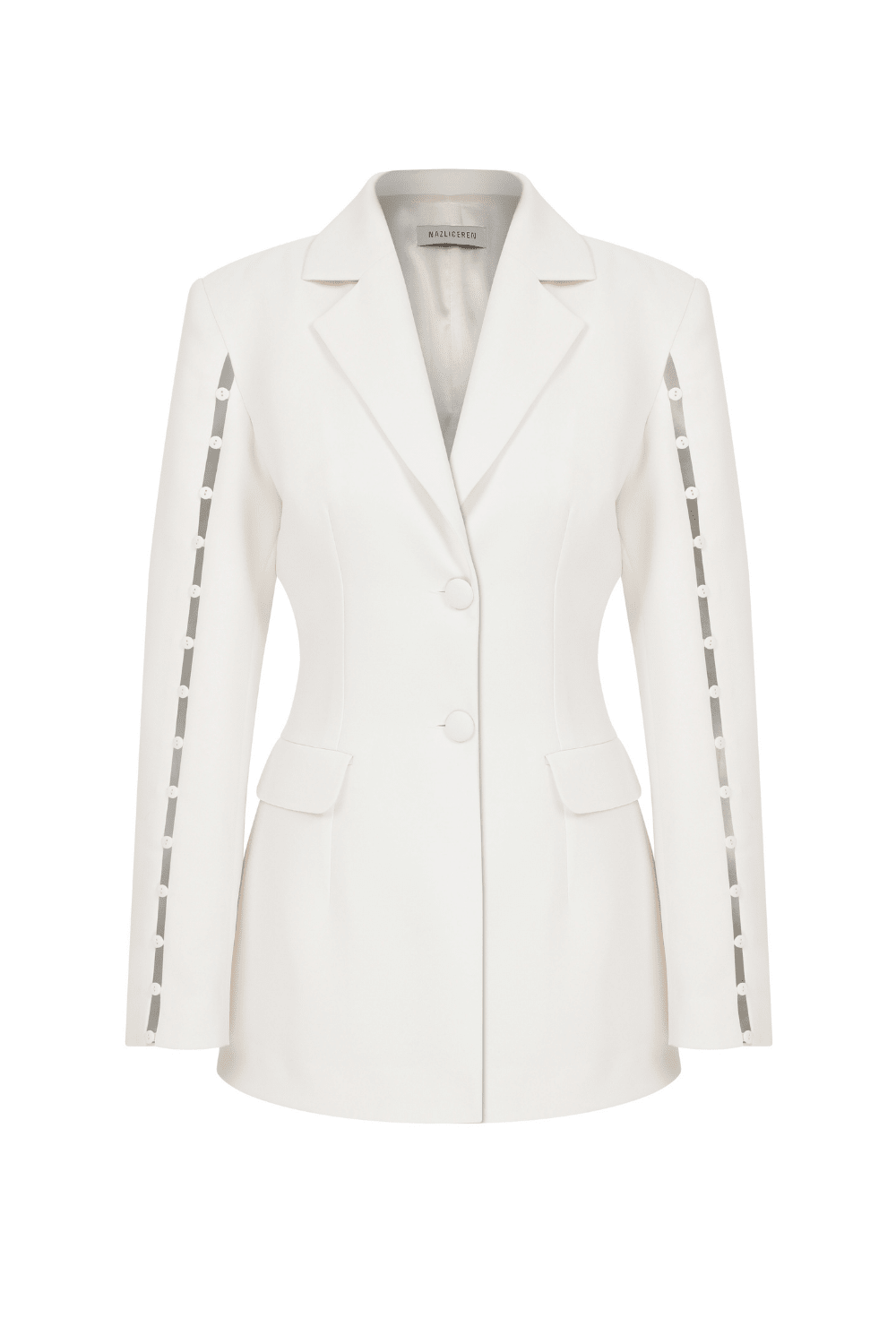 Nazlı Ceren-Marylebone Krep Düğme Detaylı Ceket Vanilla Ice-Ceket-4-Milagron.com