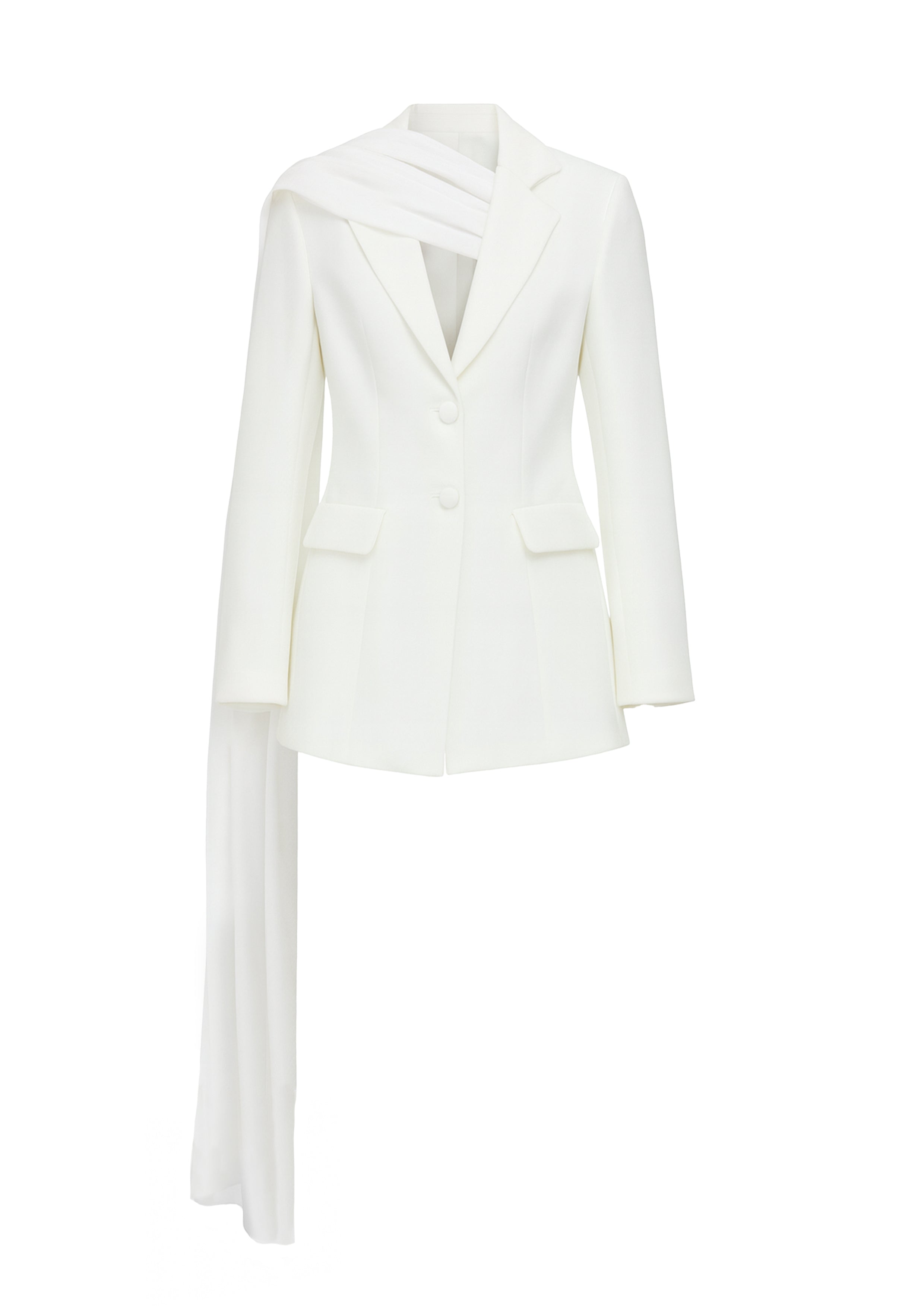 Nazlı Ceren-Marylebone şifon Detaylı Krep Blazer-Ceket-5-Milagron.com