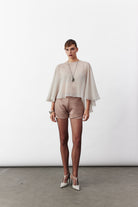 Nazlı Ceren-Maude Mini Saten şort-Şort-1-Milagron.com