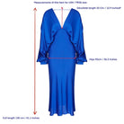 Nazlı Ceren-Mila V Yaka Saten Elbise Sax-Elbise-6-Milagron.com