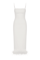 Nazlı Ceren-Miles Krep Midi Elbise Vanilla Ice-Elbise-1-Milagron.com