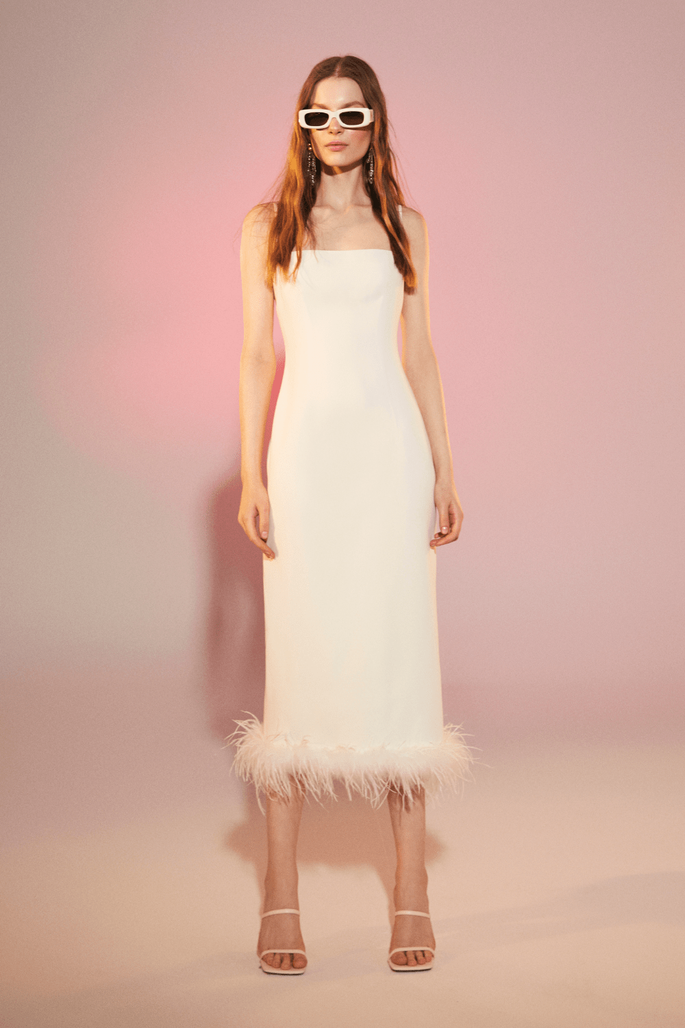 Nazlı Ceren-Miles Krep Midi Elbise Vanilla Ice-Elbise-2-Milagron.com