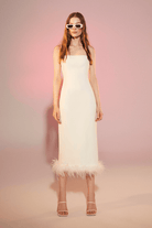 Nazlı Ceren-Miles Krep Midi Elbise Vanilla Ice-Elbise-2-Milagron.com